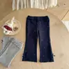Calças para Meninas Primavera Novas Estilosas Casuais para Bebês, Estilo Primavera e Outono, Calças Retas de Pernas Largas Infantis