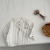 Camisa para Niño Otoño Nuevo Estilo Coreano Camisa de Rayas Verticales Palanca Elegante Suelta Casual Top Manga Larga Trendy