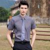 Camisa de Verano de Manga Corta Azul Claro Unisex Negocios Slim-fit Algodón Profesional Vestido Ropa de Trabajo LOGO Bordado