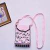 Bolso para teléfono móvil de estilo coreano con diseño de panda pequeño, bandolera de punto, bolso de mano con solapa, bolso informal para salir