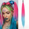 1 pieza de peluca de coleta con goma elástica para niños y niñas, color trenza boxeadora, cuerda elástica trenzada, peluca de coleta, cabello