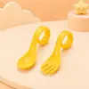 Tigela de Alimentação em Silicone de Grau Alimentício em Formato de Caracol com Ventosa, Conjunto de Garfo e Colher com Cabo Curvo Anti-Queda, Utensílios para Bebê se Alimentarem Sozinhos