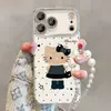 Diseño de Gato de Lunares Adecuado para Funda de Teléfono Apple 17 Promax iPhone 15 con Pulsera 16 Pequeño Estilo Chanel 14 Estilo Femenino de Dibujos Animados