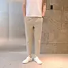 Pantalones de traje versátiles estilo coreano para hombre, pantalones rectos, holgados, con caída, cropped, pantalones de traje para hombre, pantalones casuales de moda, pantalones ajustados