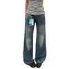 Jeans rectos de cintura baja lavados retro para mujer para verano y otoño, corte holgado estilo americano, adelgazantes, versátiles, diseño moderno, pantalones de largo completo