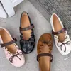 Primeiro Encontro Temporada Doce e Elegante~Novo Estilo 2026 Sapatos de Salto Baixo Femininos Mary Janes com Laço Plissados Estilo Ballet Ultra Macios