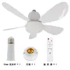 Luz de Ventilador de Cinco Aspas de Nuevo Modelo con Rosca E27 Transfronteriza, Luz de Ventilador Silenciosa para el Hogar para Sala de Estar, Comedor y Dormitorio