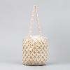 Bolsas de Palha Tecidas com Contas de Madeira Feitas à Mão Transfronteiriças para Mulheres, Bolsas de Mão Exclusivas de Alta Qualidade, Bolsas de Ombro de Design de Nicho para Comércio Exterior para Mulheres