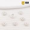 Receptáculo de circón de oro de 18 quilates cobre chapado en oro real tapa de flor de seis pétalos espaciador hecho a mano DIY color duradero pulsera accesorios de joyería