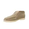 Mocassins femininos de cano alto, sapatos casuais sem cadarço, botinhas casuais retrô, sapatos casuais para casais