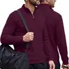 Top de punto con cremallera a media altura y cuello para hombre TK con textura de sarga, comercio exterior, sudadera con capucha casual americana
