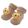 Meias infantis de desenho animado fofas tridimensionais para comércio exterior, meias de bebê antiderrapantes listradas e de bolinhas para exportação
