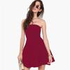 AliExpress estilo europeu e americano sexy peito envolto espartilho elástico backless off-shoulder emagrecimento cor sólida vestido vestido Mo