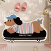 Tapete de Diatomita Desenho Animado Alienígena Dachshund Tapete para Vaso Sanitário Banheiro Absorvente de Água Antiderrapante Tapete para os Pés Resistente à Sujeira e Fácil de Cuidar Tapete de Porta