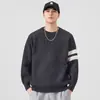 Sudadera de Punto Nueva de Cuello Redondo Otoño e Invierno 2025 para Hombre Estilo Japonés Holgada Retro Versátil Chaqueta de Punto Casual de Moda