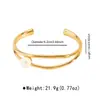Zb0419 Diseño Minimalista Transfronterizo Geométrico Acero Inoxidable Pulsera Abierta, Joyería Versátil de Aspecto Metálico Moderna y Elegante