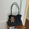 Bolsa de Ombro Única de Grande Capacidade Estilo Coreano Ins para Mulheres 2026 Nova Bolsa Casual Versátil para o Dia a Dia Bolsa de Lona Xadrez