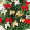 Decoración navideña rojo brillante Dorado Plata Correa para árbol de Navidad hecha a mano DIY alambre de amarre para embalaje lazo para estante