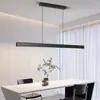 Luminária Pendente Linear Minimalista de Espectro Total Ajustável para Sala de Jantar, Iluminação Simples para Mesa de Bar, Luminária de Luxo Leve Nórdica para Sala de Chá e Escritório