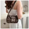 Bolso de Hombro Plegado Estilo Coreano con Lazo para Mujer 2025 Verano Nuevo Versátil Bolso de Axila Ins para Mujer