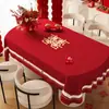 Boda Doble Felicidad Rojo Mesa de Café Mantel Mesa Ocasión Feliz Festivo Boda Compromiso Tela Cubierta Estilo Chino Boda Habitación de Boda Mantel