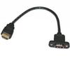 HDMI hembra a hembra con orejas 19+1 Versión HDMI 2.0 cable de extensión HDMI hembra a hembra con orificio para tornillo 4K