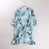 Vestido Diagonal Botonado Estilo Chinês Retrô para Mulheres 2025 Nova Coleção Primavera Estilo Floresta Literária Saia Casual Floral