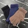 Guantes de Terciopelo de Cristal para Adultos de Dos Dedos Otoño e Invierno Ciclismo Pantalla Táctil Impermeables Cálidos Guantes de Escritura Oficina