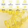 Cinta Decorativa Brillante Navideña Adornos para Atmósfera del Árbol de Navidad Accesorios Luces LED Dorado Caliente Luz Cálida Adornos Colgantes