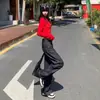 26 Estilo Caliente de Otoño Color Denim Retro Americano Lavado Suelto Pierna Recta Jeans Bordado para Mujer Pantalones de Pierna Ancha con Caída