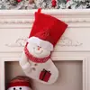 Calcetines de Navidad grandes calcetines de Navidad de punto rojos y blancos para personas mayores bolsa de caramelos bolsa de regalo para niños