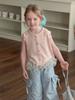 Camiseta de Menina Verão Novo Estilo Bebê Estilo Coreano Doce Sem Mangas Popular na Internet Combina com Tudo Cor Doce Regata