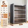 Armário de Armazenamento de Aço Prateleira de Armazenamento Doméstico Estante de Livros para Quarto Armário de Armazenamento Multi-Camadas de Piso para Varanda com Porta Armário de Armazenamento para Sala de Estar