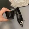 Bailarinas Puntiagudas con Lazo de Pedrería para Mujeres Petites, Novedad Primavera/Verano 2026 Estilo Hada Zapatos Mary Jane de Tira Única