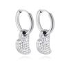 Amazon novos simples sonhadores amor gancho forma de pera gota d'água criativo incrustado diamante zircônia aço inoxidável brincos brincos