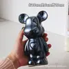 Decoração de urso de luxo para móvel de TV, urso grande em formato de coração de cerâmica e galvanizado para sala de estar de casa de alto padrão