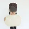 Peluca de encaje frontal 13*4 negro-marrón cabello largo lacio con línea de cabello natural fibra sintética peluca de encaje frontal