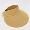 Sombrero de Sol Plegable de Copa Vacía para Primavera y Verano para Mujeres en Vacaciones y Viajes Sombrero de Playa Casual Protector Solar Anti-UV Sombrero Fino de Paja