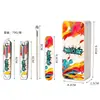 Set de 4 cortauñas de la serie de graffiti de caja cuadrada transfronteriza, con hojas tanto planas como anguladas, un diseño de caricatura y una combinación de cortauñas para recortar y dar forma a las uñas.