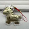 Chaveiro Fique Rico Logo, Pingente de Corrente de Celular Cavalo Dourado, Brinde Promocional, Pequeno Acessório Cavalo do Zodíaco, Atacado de Fábrica