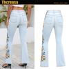 Pantalones vaqueros anchos de pierna para mujer, superventas en Amazon, con bordados pesados y cuernos bordados, vaqueros ligeros para mujer