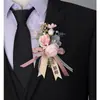 Estética Rosa Champaña Rosa Hortensia Ramillete Flor de Muñeca Novio Novia Padrino Dama de Honor Boda Flor de Solapa