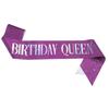 Moda Europea y Americana Fiesta de Cumpleaños Cinta de Tela con Brillo Reina de Cumpleaños Cumpleañera Correa de Hombro Cinturón de Etiqueta