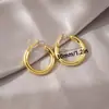 Suministro Transfronterizo Más Vendidos Pendientes de Latón Huecos Simples Europeos y Americanos Pendientes de Aro Gruesos y Delgados Pendientes Elegantes en Forma de C con un Toque de Alta Gama para Mujeres