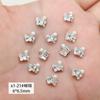 Mini decoración de uñas en miniatura de tamaño pequeño, joyería de diamantes, mariposa de amor blanca, bola de diamante de aleación cuadrada gruesa, accesorios para uñas al por mayor
