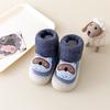 Zapatos calcetín de terciopelo cálido para bebé de invierno, zapatos para interiores y exteriores para niños, suelas de goma, zapatos para suelo fresco, zapatos de moda de dibujos animados para niños y niñas