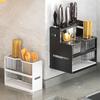 Suporte para Hashis com Drenagem Suporte para Facas Doméstico Suporte de Parede Multifuncional para Facas de Cozinha Prateleira de Armazenamento Prateleira Integrada para Armazenamento de Facas