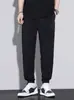 Pantalones de Malla Cruzada de Seda de Hielo para Hombre Verano Delgados de Nueve Puntos Secado Rápido Pantalones de Aire Acondicionado Transpirables Joggers Pantalones Casuales
