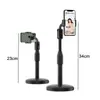Soporte redondo para teléfono para transmisiones en vivo, uso en escritorio o mesita de noche, perfecto para espectadores perezosos viendo programas de TV, también adecuado para tabletas y iPads, con altura ajustable para selfies