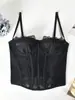 Comércio Exterior Venda Quente Renda Retrô Sexy Garota Quente Corselete Renda Cílios Transparente Estilo Puro Desejo Apertado Espinha de Peixe Bustier